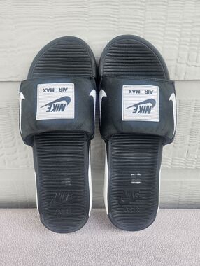 Nike Air Max 90 Slides Sandal Men SZ 13 Black White Slip-On Sports BQ4635-002